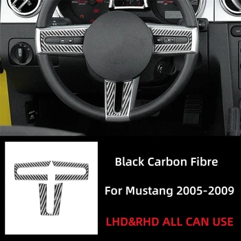 Pre Ford Mustang GT roky 2005-2009 S197 Auto Príslušenstvo Uhlíkových Vlákien Volante Vozidla Panel Výbava Nálepky Odtlačkový Dekor Kryt Rámu Obrázok