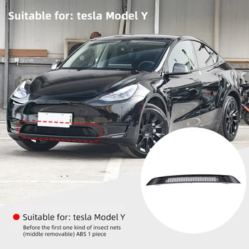 Pre Tesla Model 3 Model Y ABS Čierne Auto Predný Nárazník Stred Mriežky Integrované Hmyzu Obrazovke Auto Náhradné Príslušenstvo Obrázok