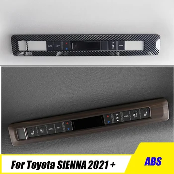 Pre Toyota SIENNA 2021 2022 2023 LHD ABS Carbon Auto Zadný strešný klimatizácia prepínač dekorácie Kryt Výbava Príslušenstvo Obrázok