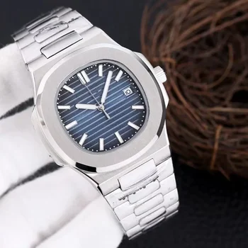 pánske Automatické Mechanické hodinky vysokej kvality Nautilus Boutique Oceľové hodinky Zlaté Čierna Modrá Obrázok
