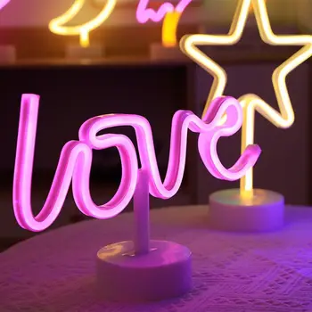 Rainbow Lásky, Led, Neónové Svetlo, Prihláste sa stolná Lampa Bar Strany Lampa pre Spálne Domov Dinosaura Dekorácie Nočné Lampy Deti Baby Darček Obrázok