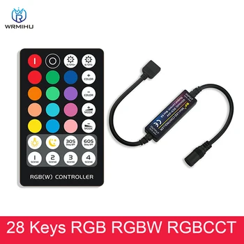 RF Rádio Frekvencia 28 Kľúče, Diaľkové Ovládanie Pre RGB RGBW RGBCCT 4pin 5pin 6pin LED Svetlá Páska Radič DC5-24V Obrázok