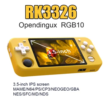 RGB10 Open Source Systém Prenosné hracie Konzoly Pre PSP RK3326 Čip 3,5-palcový Displej 3D Rocker Retro Hry Detí, darček VS RK2020 Obrázok