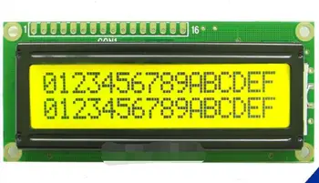SMR1602-Žltý zelený displej 1602A LCD mo Žlté zelené pozadie čierne slová LCD1602 LCD paralelný port priemyselné 16x2 Obrázok