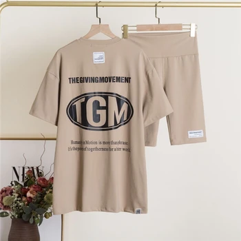 THEGIVINGMOVEMENT 2023 Nové Príležitostné T-shirt Šortky Split Legíny Jóga Nohavice TGM Pre Ženy Kus Dvoch Sád Obrázok
