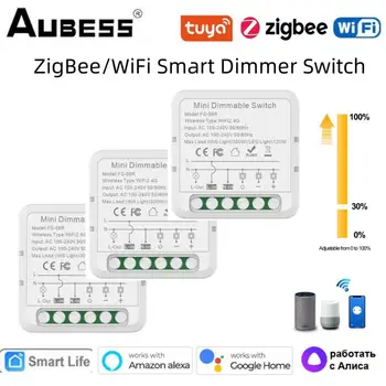 Tuya ZigBee WiFi Smart Dimmer Prepínač Modul Istič Inteligentný Život na Diaľkové Ovládanie Práce s Alexa Alice Domovská stránka Google Potrebné Neutrálne Obrázok