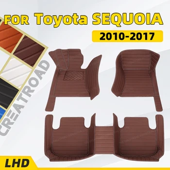 Vlastné Auto podlahové rohože pre Toyota SEQUOIA（Sedem Sedadiel ）2010-2017 2012 2013 2014 2015 2016 auto nohy Podložky automobilový koberec kryt Obrázok