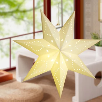 Vonkajšie Opony Svetlá Papier Star Svietidlá Tienidlo Vianočné Duté Sa Hviezdičkový Odtiene Dekorácie Snowflake Strop Tienidlo Obrázok
