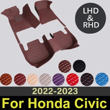 Vysoko Kvalitné Auto Podlahové Rohože Pre Honda Civic 2022 2023 Auto Interiérov Príslušenstvo Vlastné Koberce Auto Styling Koberec Obrázok