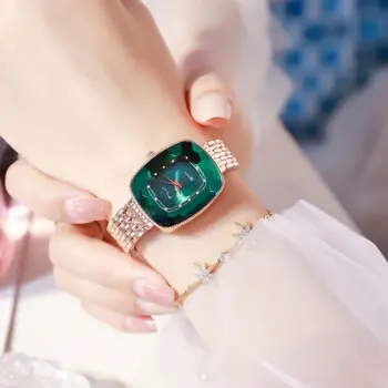 WIILAA Luxusný Top Značky Hodiniek Ženy Módy Zelené Gem Nepremokavé Quartz Náramkové Hodinky Dámske Quartz Hodiny, Darčeky Reloj Mujer Obrázok