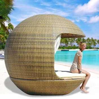 Záhradný nábytok luxusný leží posteľ ratan stoličky vonkajšie nádvorie kreslo villa skladovanie ratan pláže Obrázok