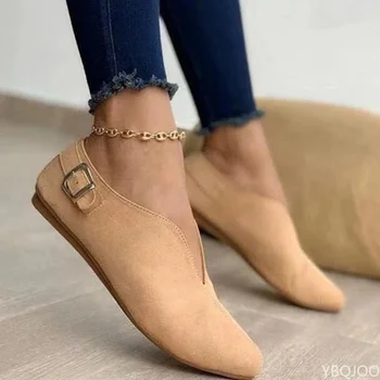 Ženy Mokasíny Retro Ukázal Prst Semiš Ploché Topánky Ženy 2023 Nové Pošmyknúť na Bežné Topánky Žena Feetwear Zapatos Mujer Plus Veľkosť Obrázok